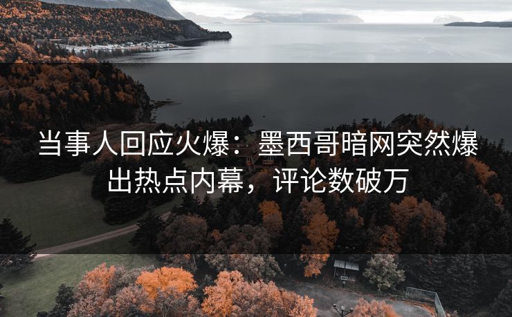 当事人回应火爆：墨西哥暗网突然爆出热点内幕，评论数破万