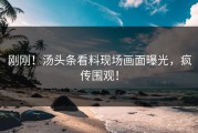 刚刚！汤头条看料现场画面曝光，疯传围观！