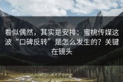 看似偶然，其实是安排：蜜桃传媒这波“口碑反转”是怎么发生的？关键在镜头