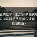 别再靠感觉了：51网的隐藏选项不神秘，关键是新手路径怎么理解（别说我没提醒）