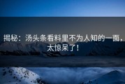 揭秘：汤头条看料里不为人知的一面，太惊呆了！