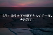 揭秘：汤头条下载里不为人知的一面，太炸裂了！