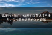真正的关键在：51网的隐藏选项不神秘，关键是标签组合怎么理解