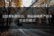 全国黑料网背后：揭秘网络黑产链条的运作模式