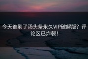 今天谁刷了汤头条永久VIP破解版？评论区已炸裂！