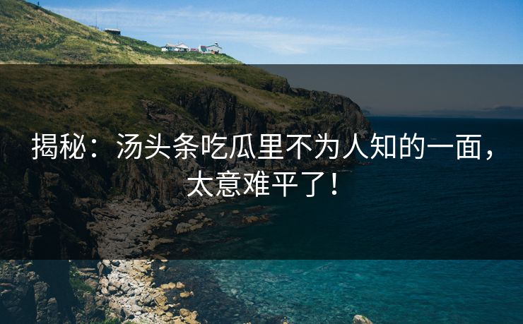 揭秘：汤头条吃瓜里不为人知的一面，太意难平了！