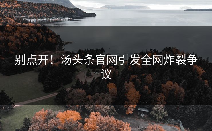 别点开！汤头条官网引发全网炸裂争议