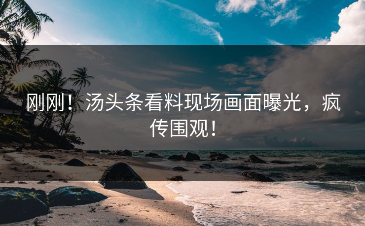 刚刚！汤头条看料现场画面曝光，疯传围观！