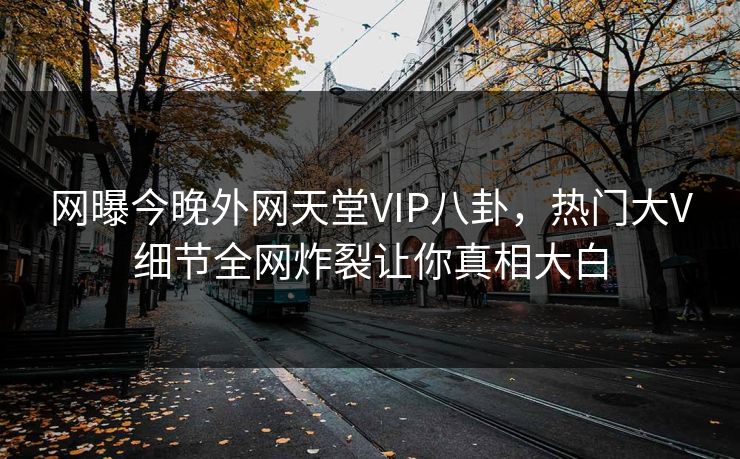 网曝今晚外网天堂VIP八卦，热门大V细节全网炸裂让你真相大白