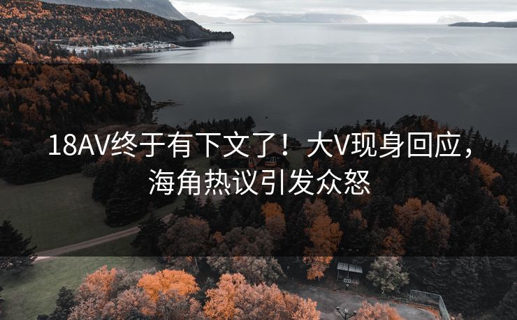 18AV终于有下文了！大V现身回应，海角热议引发众怒