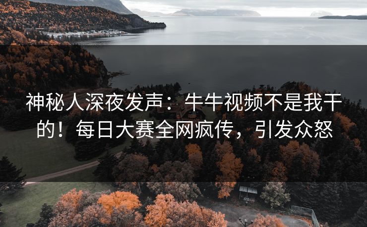 神秘人深夜发声：牛牛视频不是我干的！每日大赛全网疯传，引发众怒